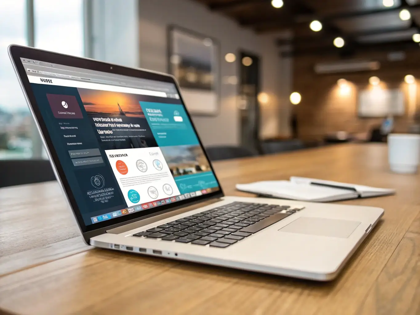 A sleek, mobile-friendly website displayed on a laptop screen, showcasing local business branding.