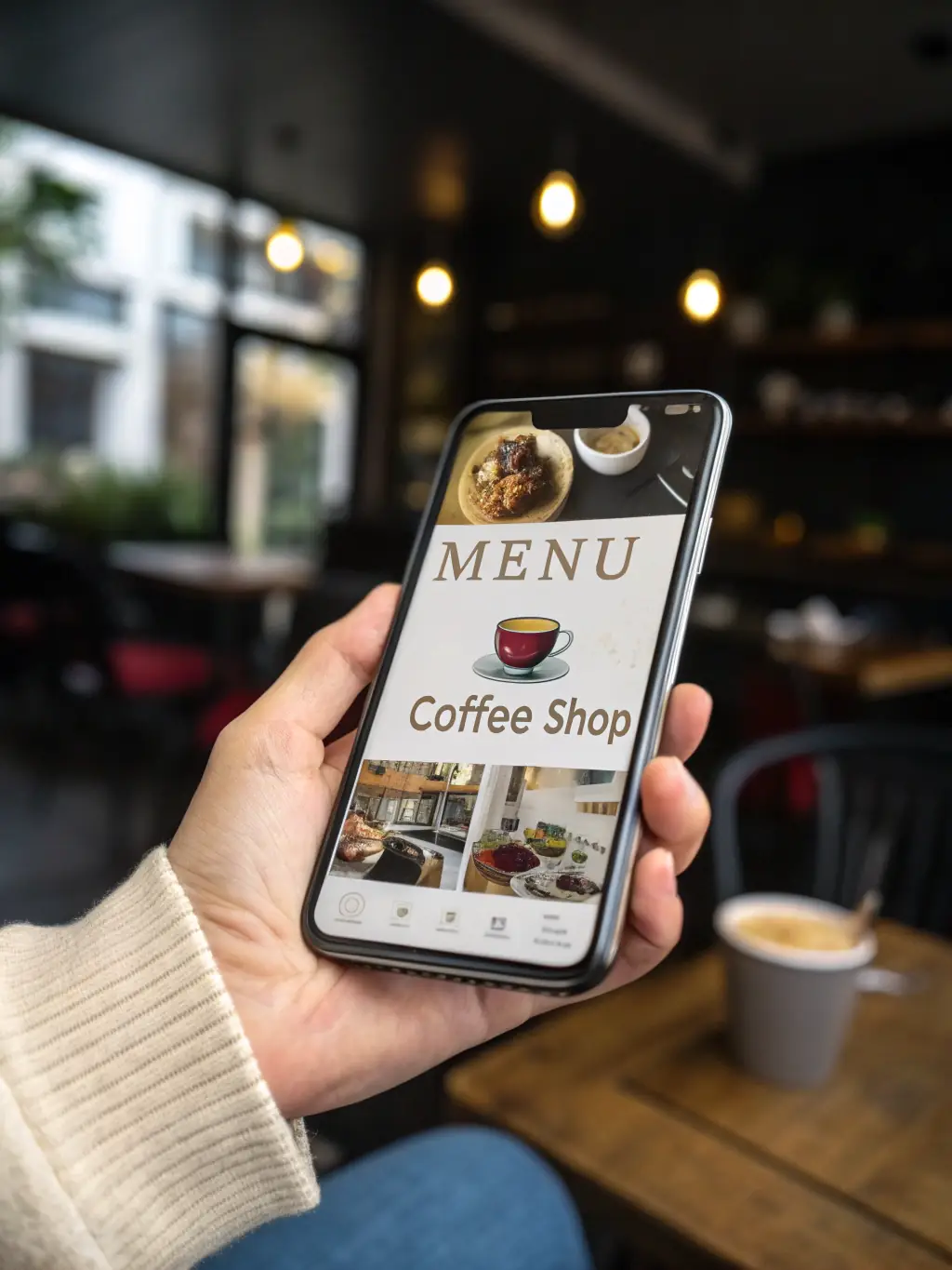 A local bakery's website displayed on a smartphone, showcasing fresh pastries and a user-friendly interface, emphasizing mobile accessibility.